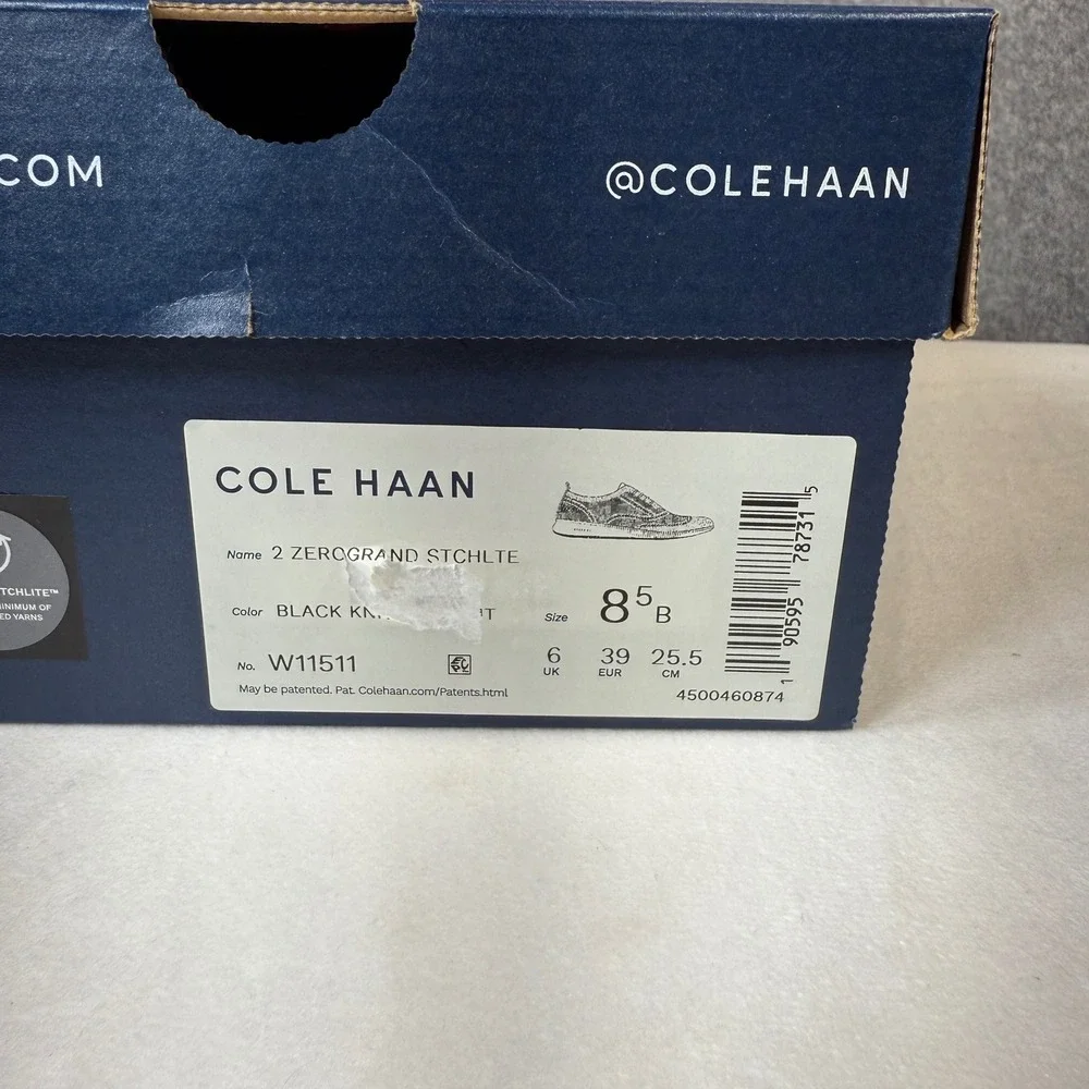 Cole Haan 2.ZEROGRAND Stitchlite Knit Oxford‎ Black Sneakers Shoes